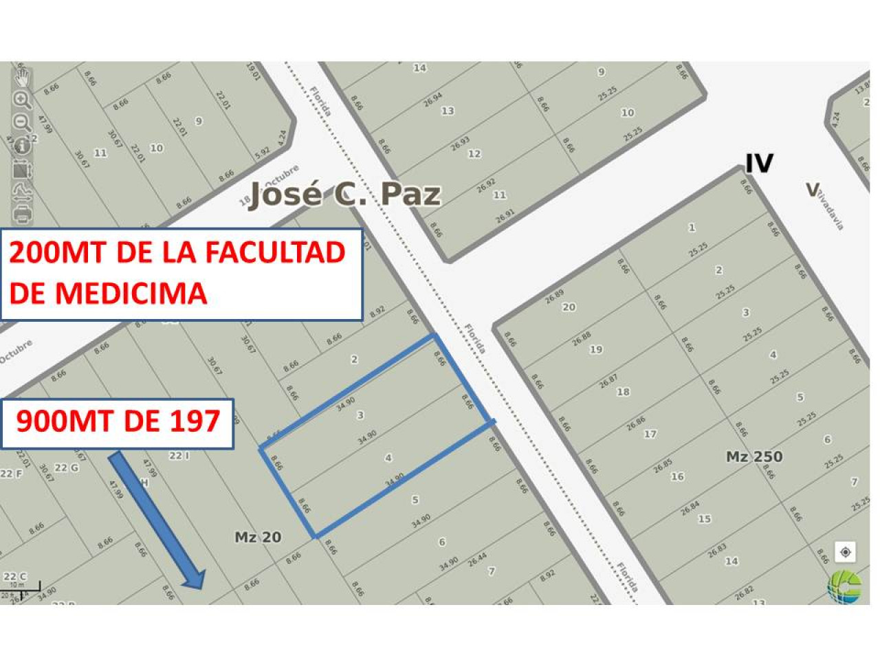 Lote de 302 Mt2 a 200 Mts de la Facultad de Medicina | Arregui 852/854